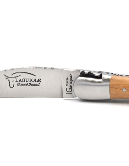 Laguiole with GI, top and bottom chiseling, juniper wood handle