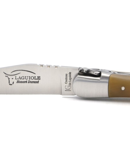 Laguiole with Geographical Indication label, 12cm pale horn tip handle
