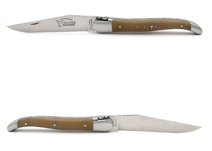 Laguiole with Geographical Indication label, 12cm pale horn tip handle