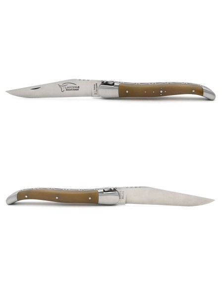 Laguiole with Geographical Indication label, 12cm pale horn tip handle