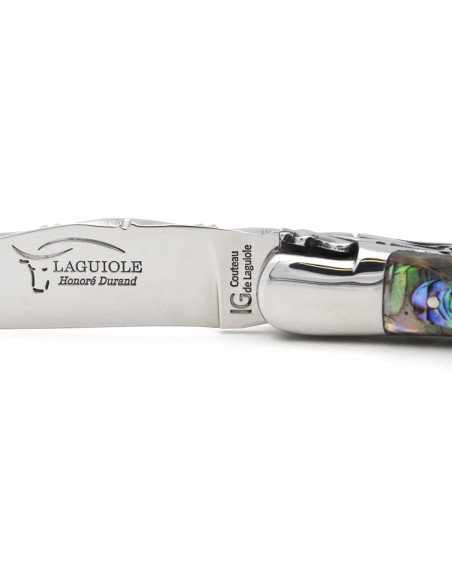 Laguiole 12 cm aus Seeohren, Doppelplatinen und Klingenrücken