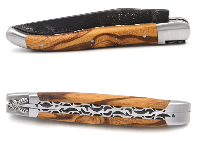 Schlangenholz, Klinge 'brut de forge', Biene Nr. 1, Doppelplatinen