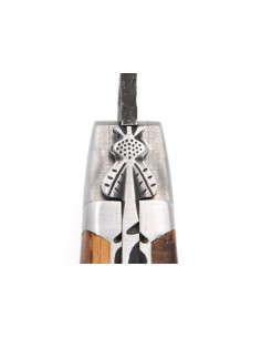 Laguiole 12 cm en bois serpent, brut de forge, abeille classique N°1, doubles platines 2