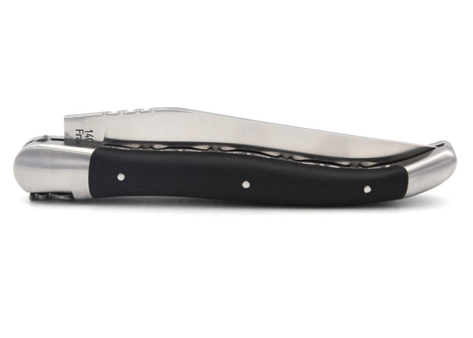 Laguiole mit Label GA, 12 cm Griff aus Ebenholz, Doppelplatinen