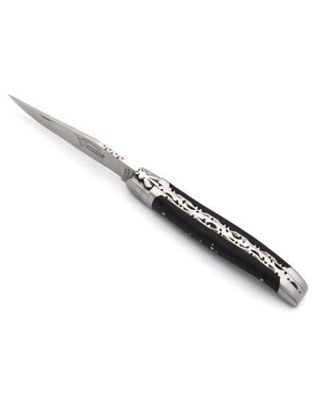 Laguiole with GI label, 12 cm ebony wood handle, double plates
