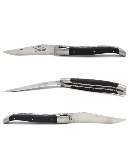 Laguiole with GI label, 12 cm ebony wood handle, double plates