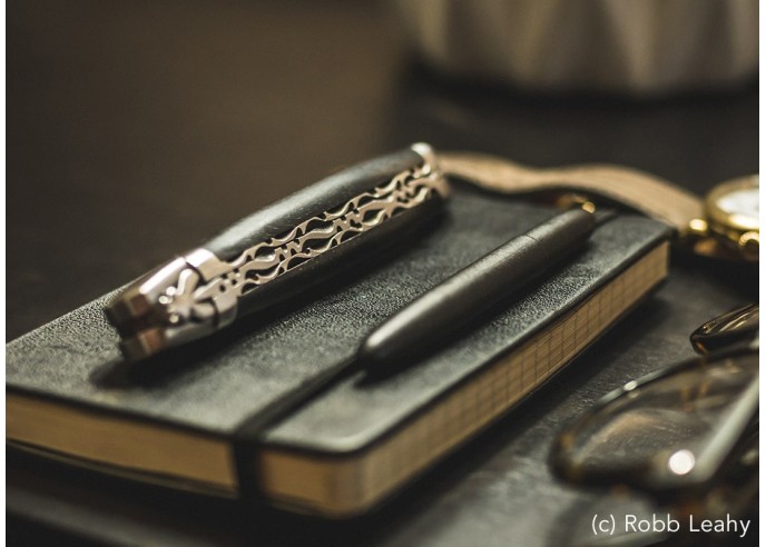 Laguiole mit Label GA, 12 cm Griff aus Ebenholz, Doppelplatinen