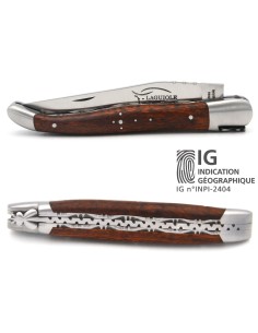 Laguiole mit Label GA, 12 cm Griff aus Schlangenholz, Doppelplatinen