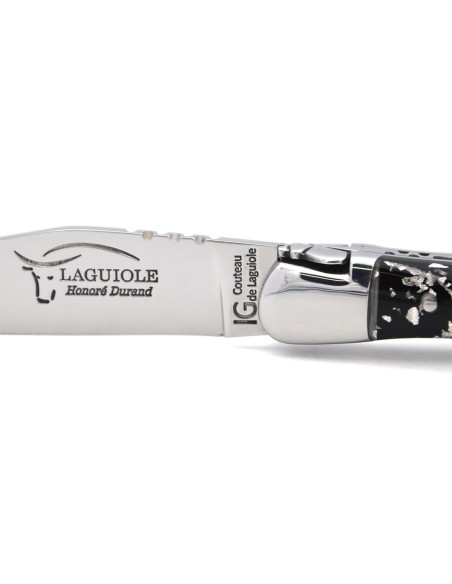 Couteau de Laguiole labellisé indication géographique en feuille d'argent