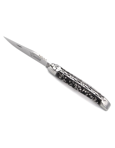 Laguiole-Messer mit Label GA, 11 cm Griff aus Silberblatt
