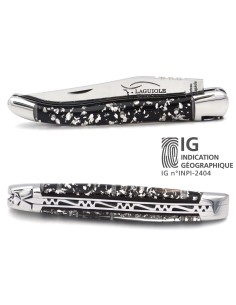 Couteau de Laguiole labellisé indication géographique en feuille d'argent