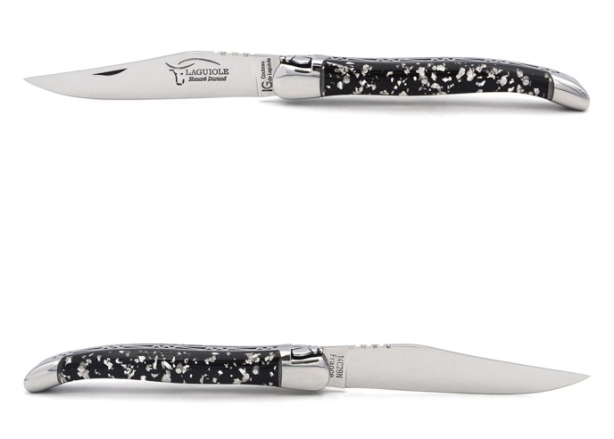 Laguiole knife with Geographical Indication, 11 cm silver leaf handle