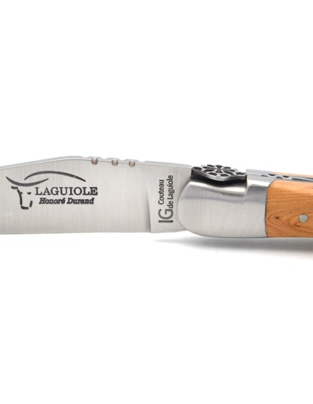 Couteau de Laguiole labellisé IG en genévrier, croix occitane