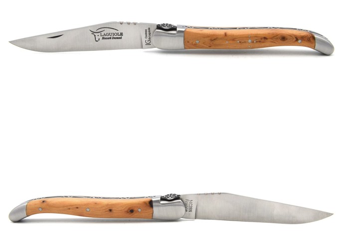 Laguiole mit GA, 12 cm Griff aus Wacholderholz, Okzitanische Kreuz