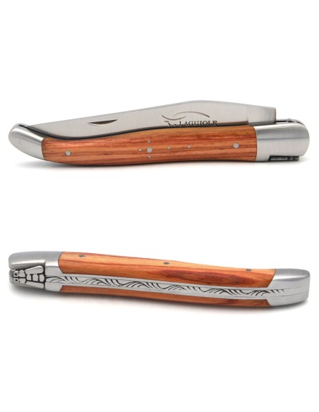 Laguiole pocket knife, 12 cm, welded bee, rosewood handle with matt bolsters