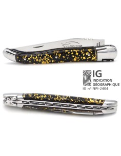 Couteau de Laguiole indication géographique en feuille d'or