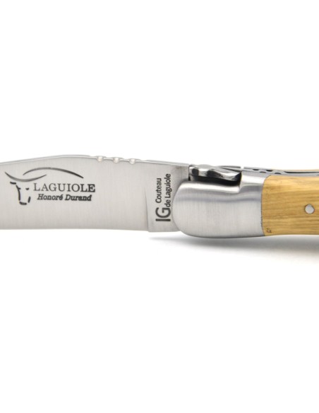 Laguiole knife with GI label, 12 cm boxwood handle with corkscrew