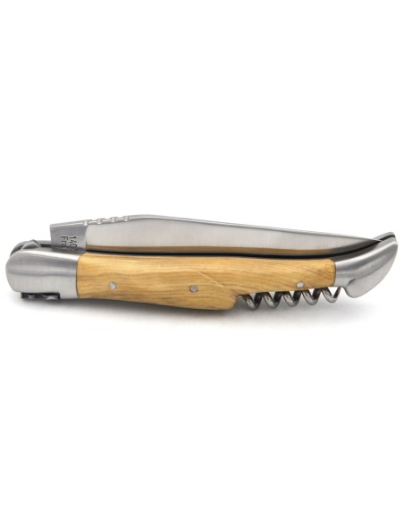Laguiole-Messer mit GA, 12 cm Griff aus Buchsbaum mit Korkenzieher