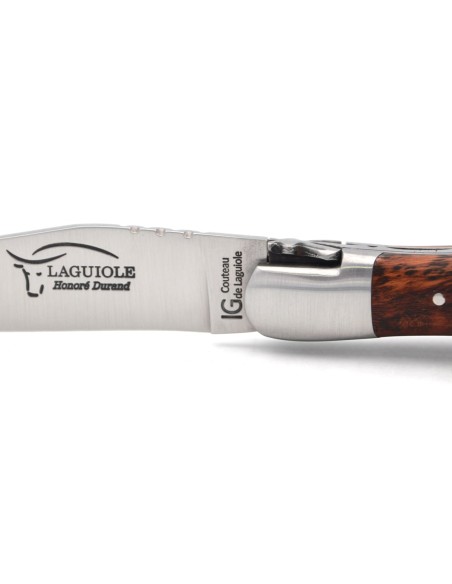 Laguiole-Messer mit GA, 12 cm Griff aus Schlangenholz mit Korkenzieher