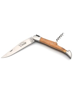 Laguiole-Messer mit GA, 12 cm Griff aus Wacholderholz mit Korkenzieher 2