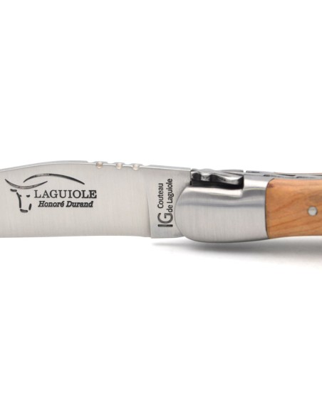 Laguiole-Messer mit GA, 12 cm Griff aus Wacholderholz mit Korkenzieher