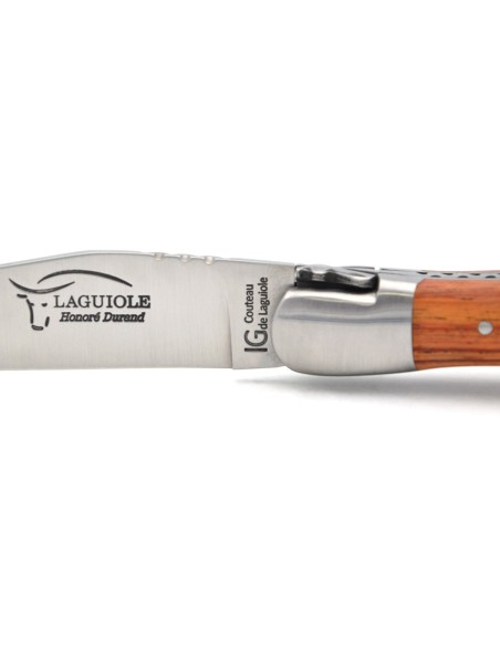 Couteau de Laguiole labellisé IG en bois de rose avec tire-bouchon