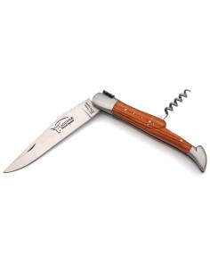 Laguiole-Messer mit GA, 12 cm Griff aus Rosenholz mit Korkenzieher 2