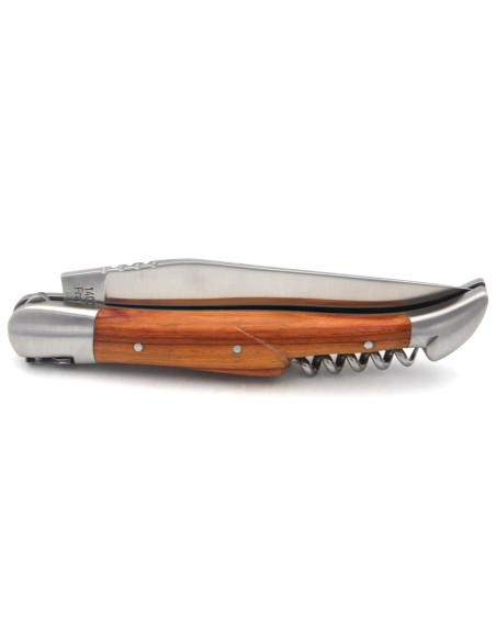 Couteau de Laguiole labellisé IG en bois de rose avec tire-bouchon