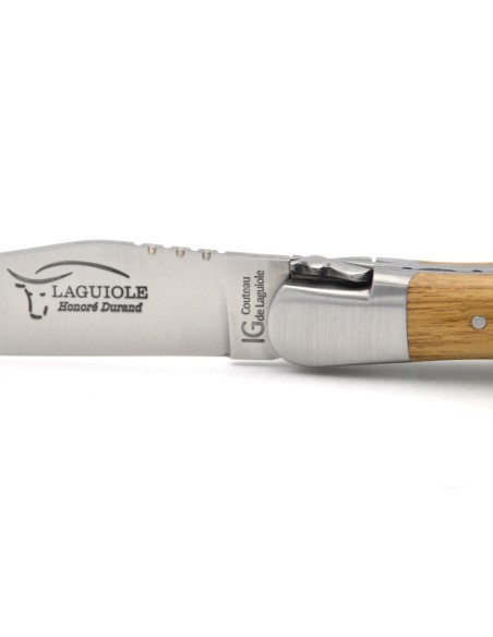 Laguiole-Messer mit GA, 12 cm Griff aus Akazienholz mit Korkenzieher