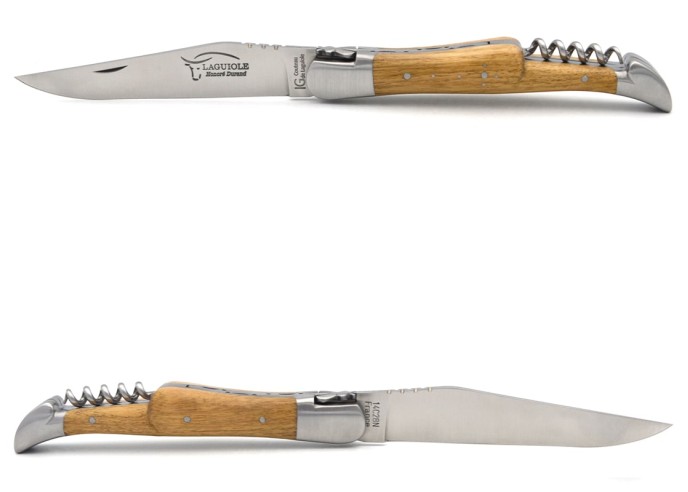 Couteau de Laguiole labellisé IG en acacia avec tire-bouchon