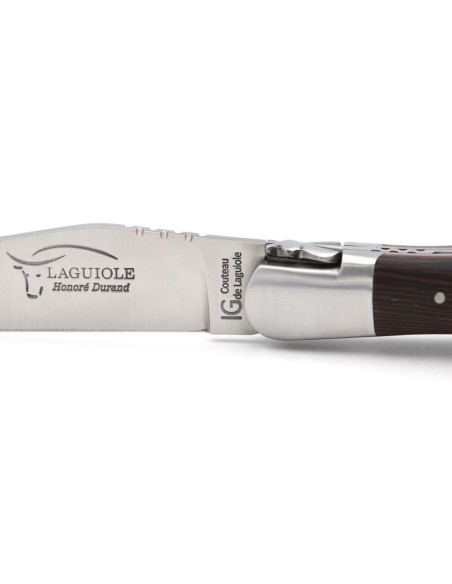 Couteau de Laguiole IG en wengé & intercalaire rouge avec tire-bouchon