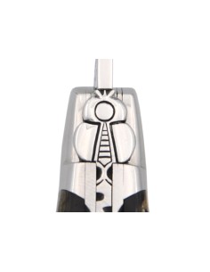 Couteau de Laguiole IG en abalone, abeille et doubles platines ciselées 2
