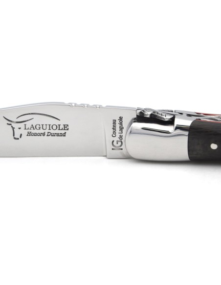 Laguiole IG-Fibre de carbone, doubles platines, abeille classique n°1