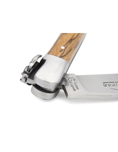 Laguiole knife GI label, 12 cm Aubrac beech handle, mechanical bee
