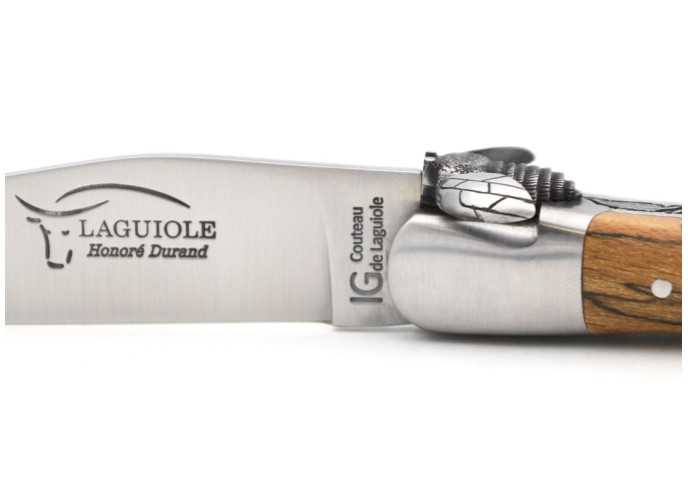 Laguiole-messer mit GA, 12 cm aus Aubrac-Buchenholz, mechanische Biene