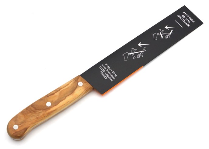 Couteau de chef, manche de 11,5 cm en olivier, finition inox mat