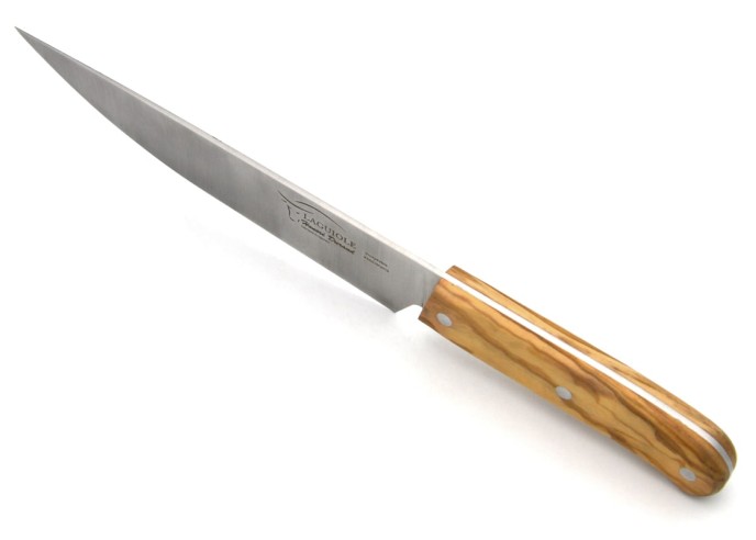 Couteau de chef, manche de 11,5 cm en olivier, finition inox mat