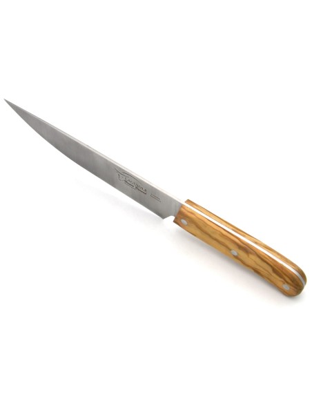 Couteau de chef, manche de 11,5 cm en olivier, finition inox mat
