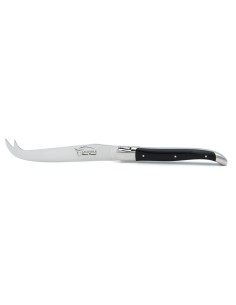 Laguiole cheese set, knife and fork with shiny stainless steel bolsters. Slim rosewood handles 2