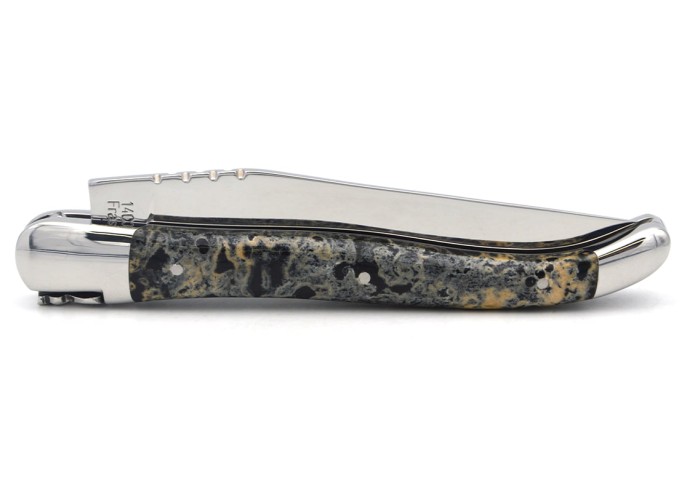 Laguiole knife Geographical Indication, 12 cm black lava stone handle