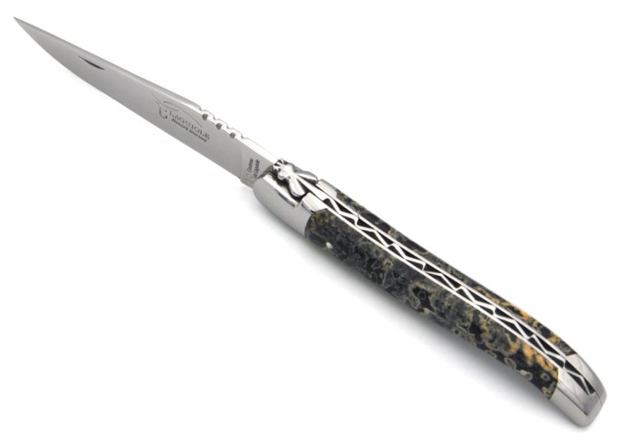 Laguiole mit Geografische Angabe, 12 cm Griff aus schwarzem Lavastein