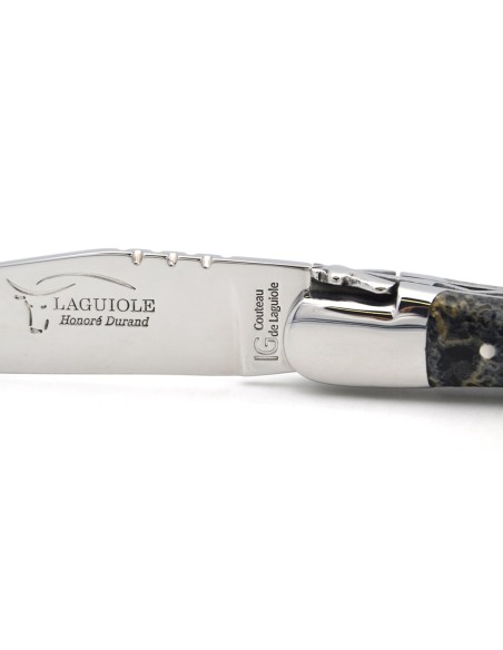 Laguiole mit Geografische Angabe, 12 cm Griff aus schwarzem Lavastein
