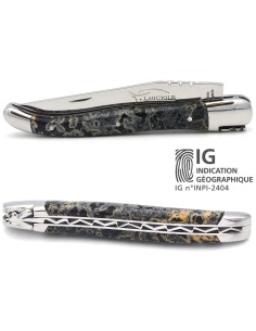 Couteau de Laguiole indication géographique en pierre de lave noire