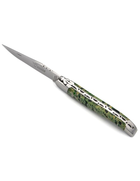 Couteau de Laguiole indication géographique en pierre de lave verte