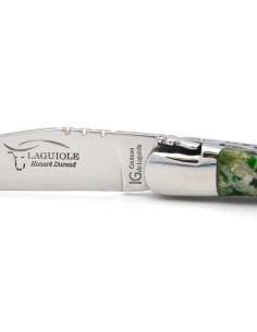 Laguiole mit Geografische Angabe, 12 cm Griff aus grünem Lavastein 2
