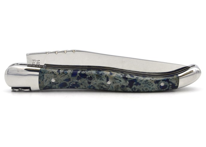 Laguiole mit Geografische Angabe, 12 cm Griff aus blauem Lavastein