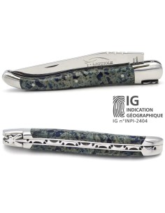 Laguiole mit Geografische Angabe, 12 cm Griff aus blauem Lavastein