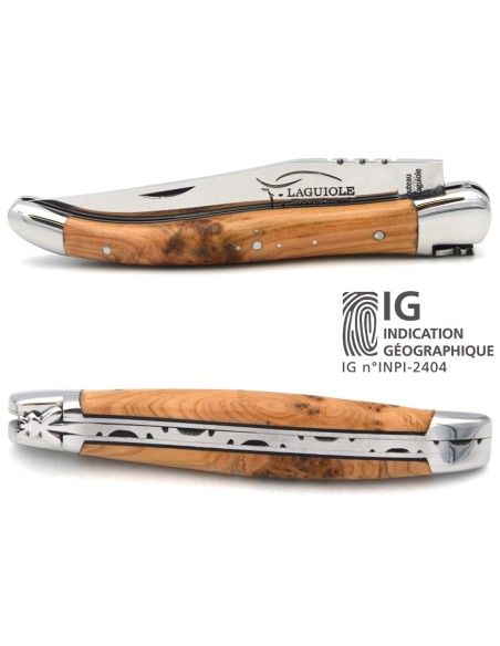 Laguiole GI, 11 cm juniper wood & black spacer handle