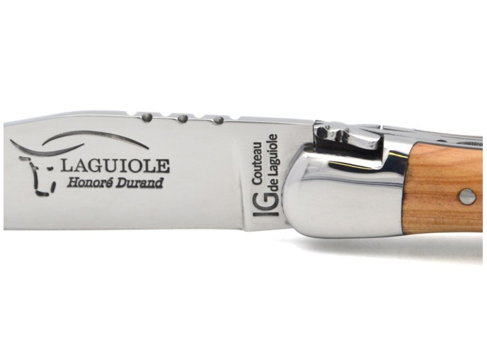 Couteau labellisé IG en genévrier & intercalaire noir, manche de 11 cm