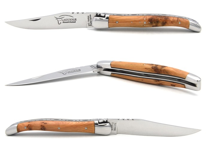 Laguiole GI, 11 cm juniper wood & black spacer handle